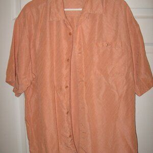 Tuliano Silk Rayon Camp Shirt Men's Size Large Creamsicle Orange
